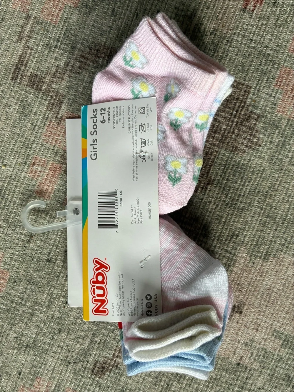 Kids Set of Ankle Socks - Nuby, 6-12 months, NWT, 10 pairs